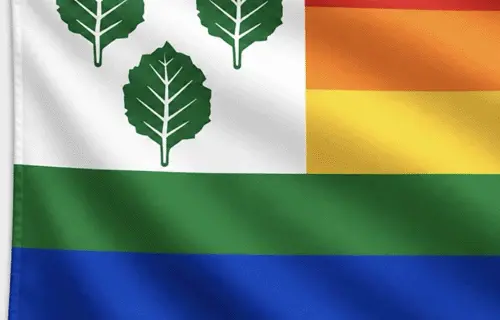 Regenboogvlaggenprotest bij gemeentehuis Oldebroek.
